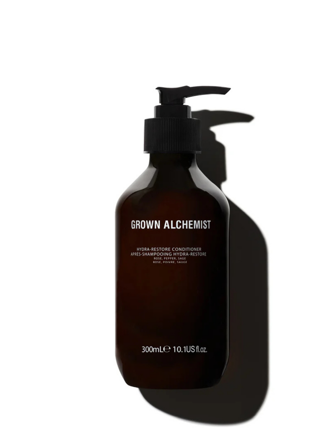 Hydra Restore Conditioner Grown Alchemist Packshot on withe background with shadow
