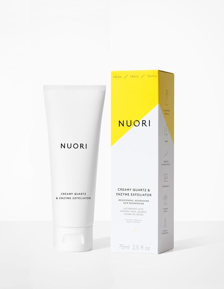 NUORI skincare product packaging on a white background