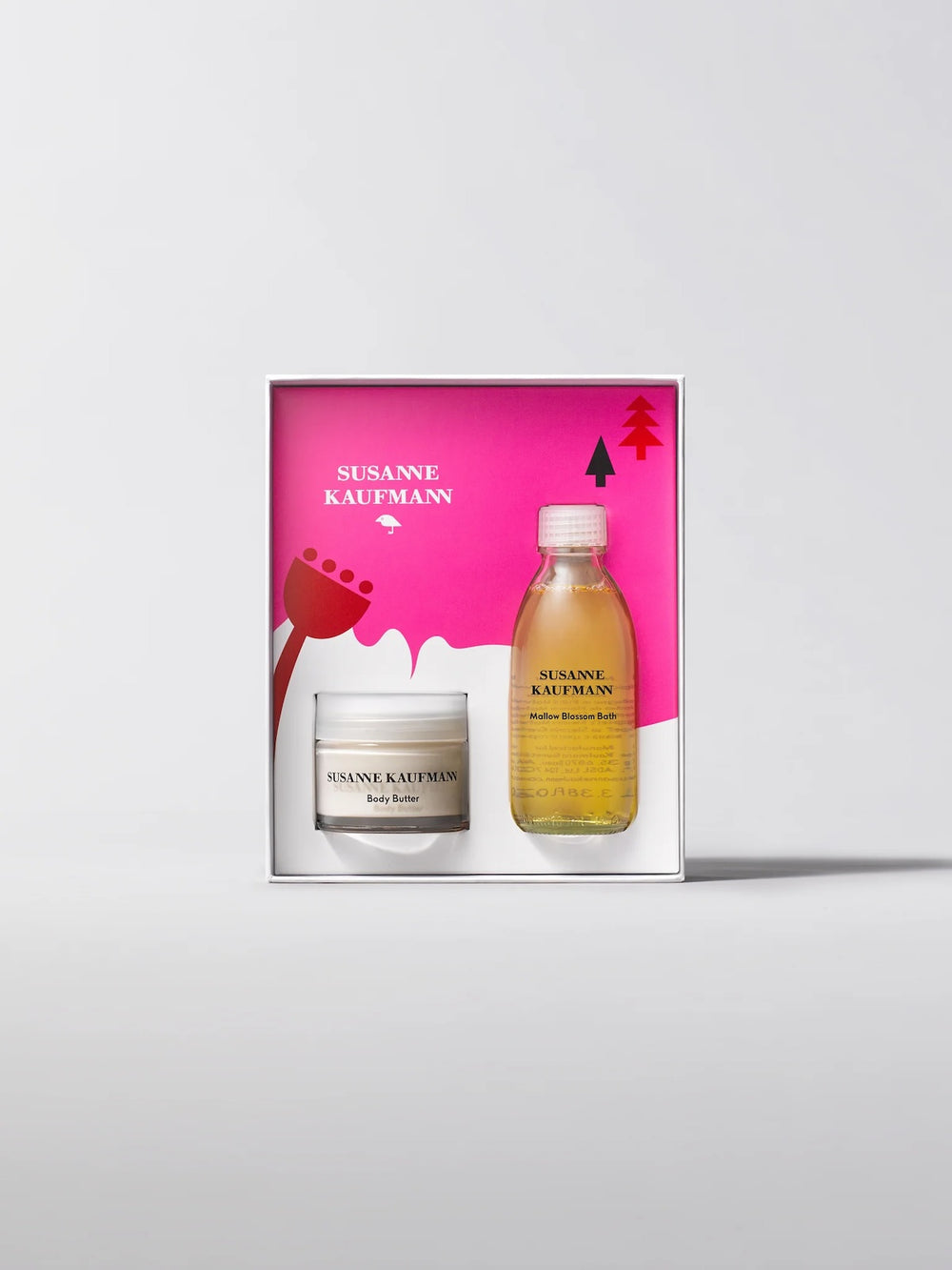 Susanne Kaufmann skincare product set with a pink box on a light gray background