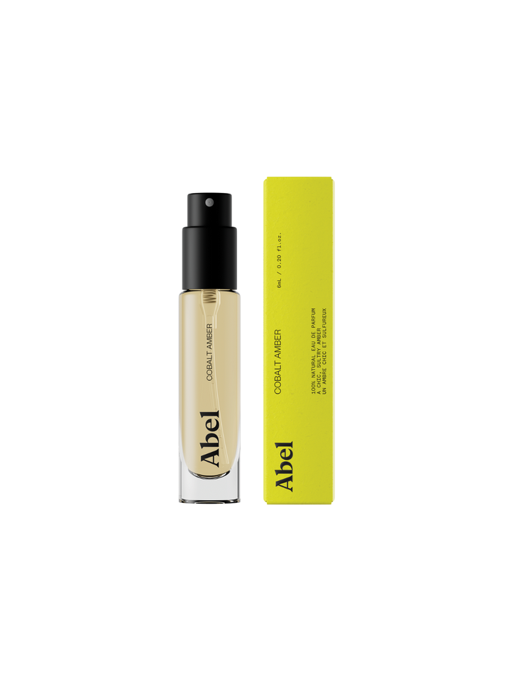 Abel cosmetic bottle and packaging on a white background