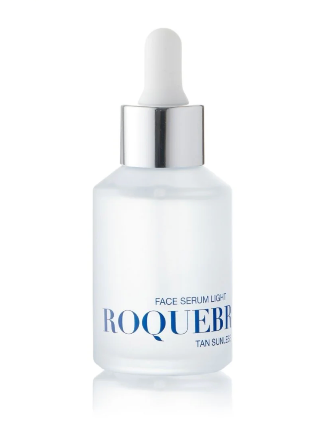Roquefort face serum bottle with dropper on a white background