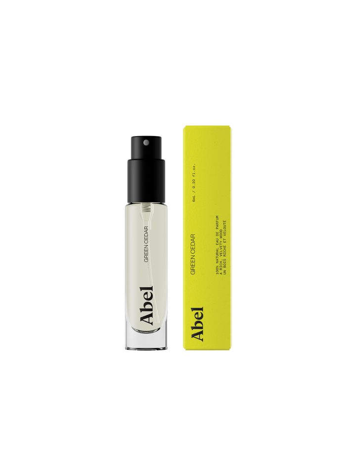 Abel perfume bottle and packaging on a white background