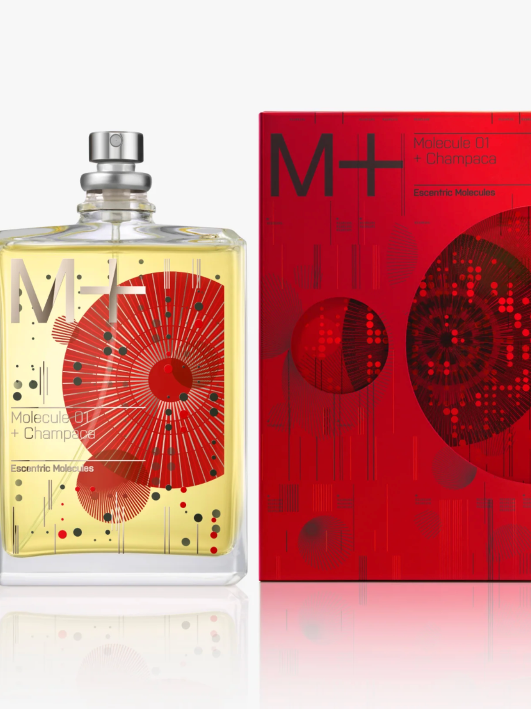 Molecule 01 perfume bottle and packaging on a white background