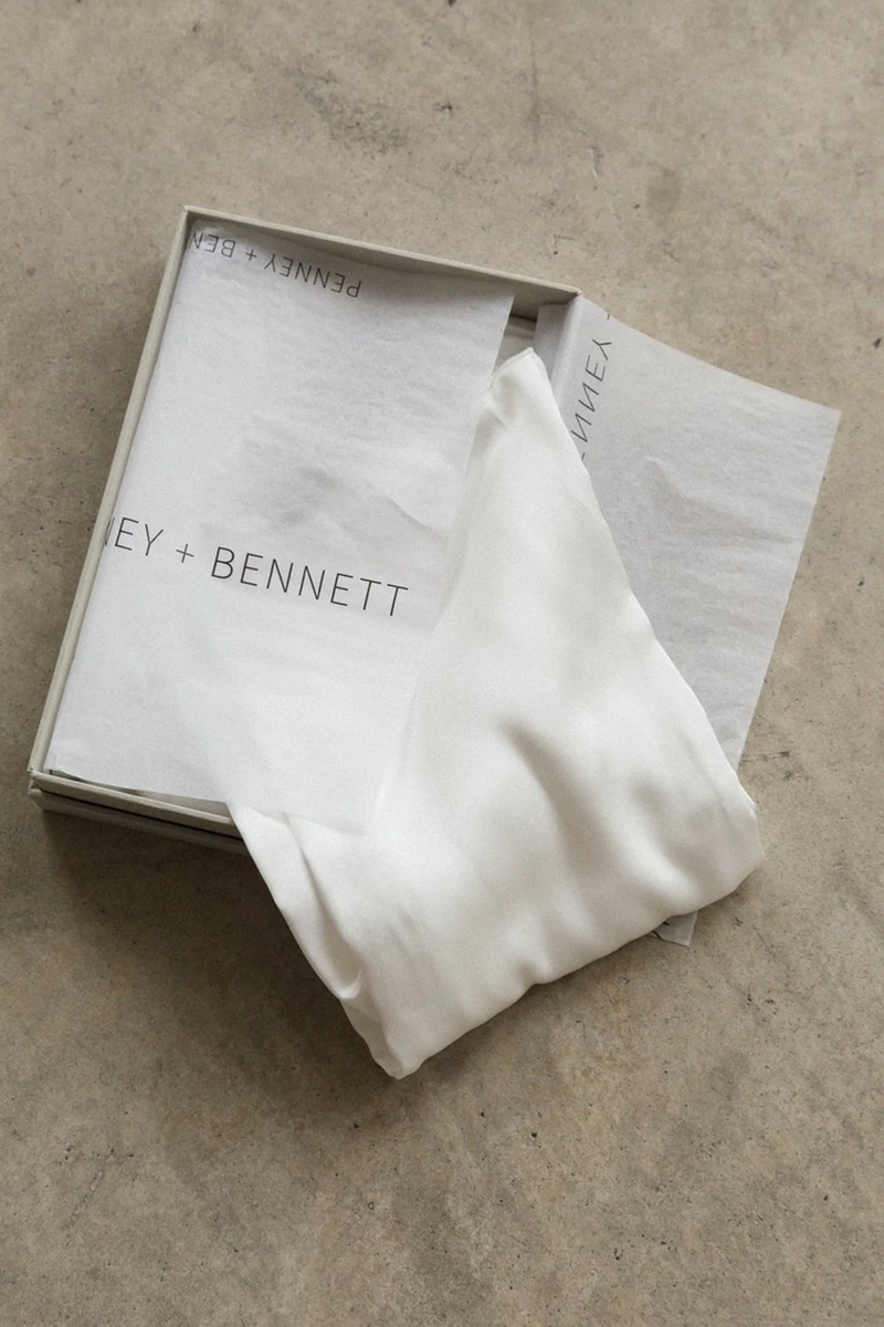 Penney + Bennett Ivory Mulberry Silk Pillowcase Blos shop