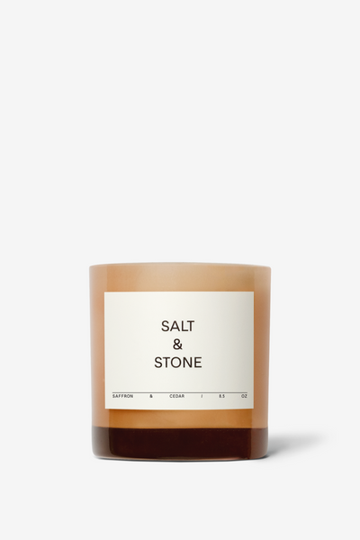 Salt & Stone Candle Saffron & Cedar Blos shop